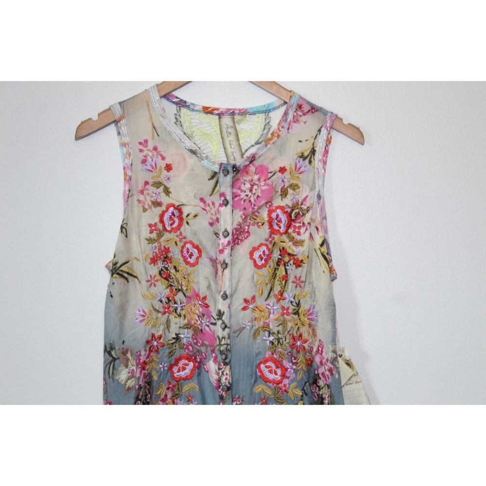 NWT Aratta Silent Journey Aurora Tunic Ombre Floral Embroidered Small H14392 - Picture 6 of 16